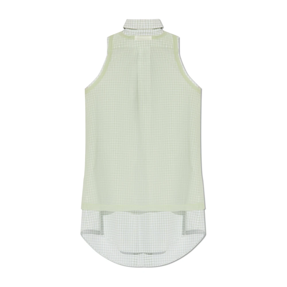 Maison Margiela Gelaagd Groen Vest met Geruite Onderkant Green Dames