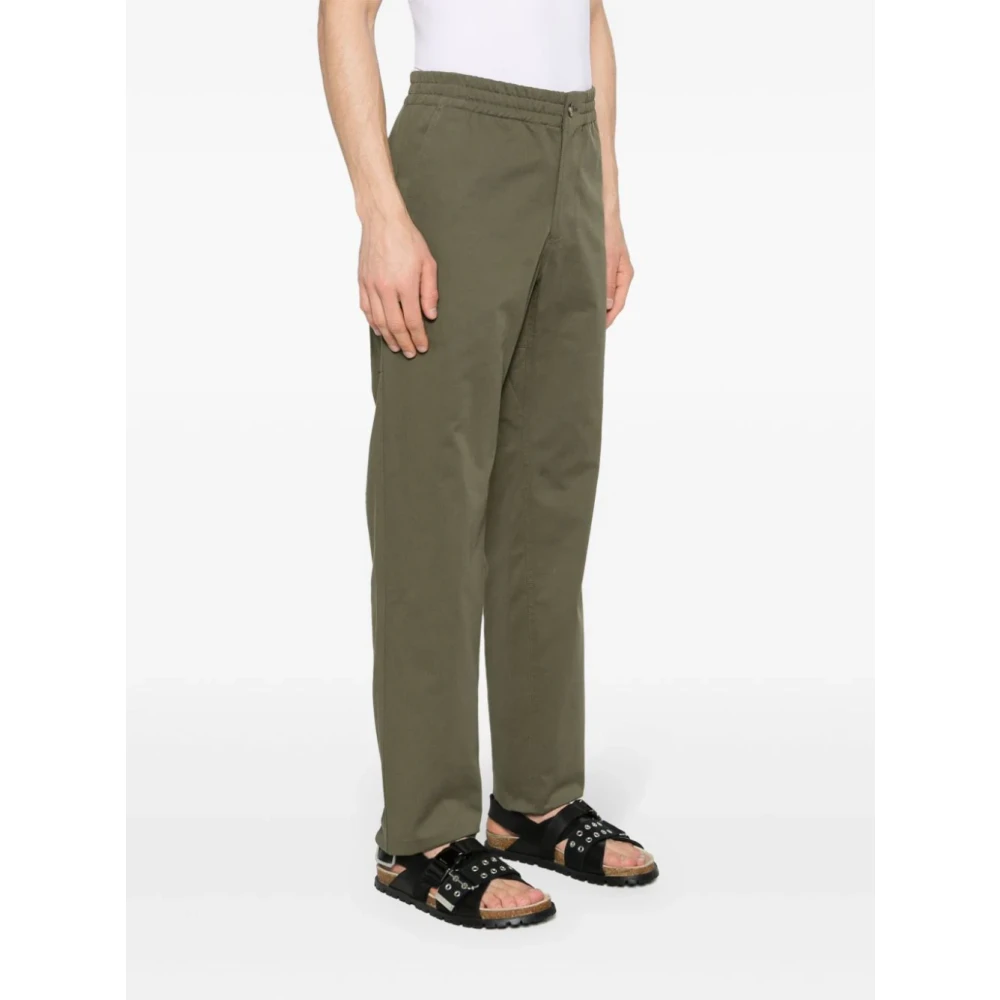 A.p.c. Groene Rechte Broek Elastische Taille Rits Green Heren