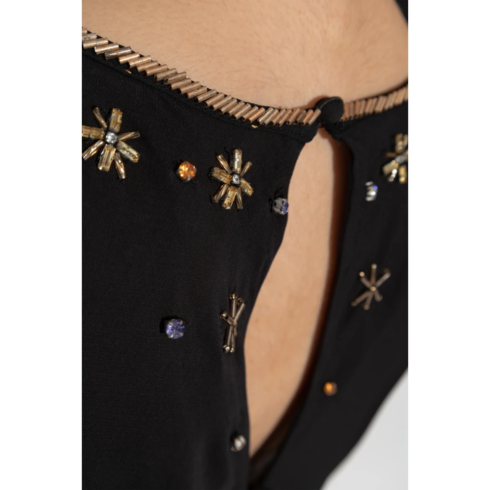 Forte Jurk met glinsterende applicaties Black Dames