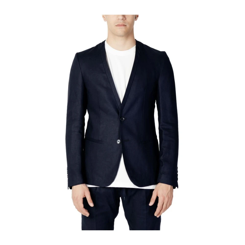 Antony Morato Men's Blue Summer Linen Blend Blazer