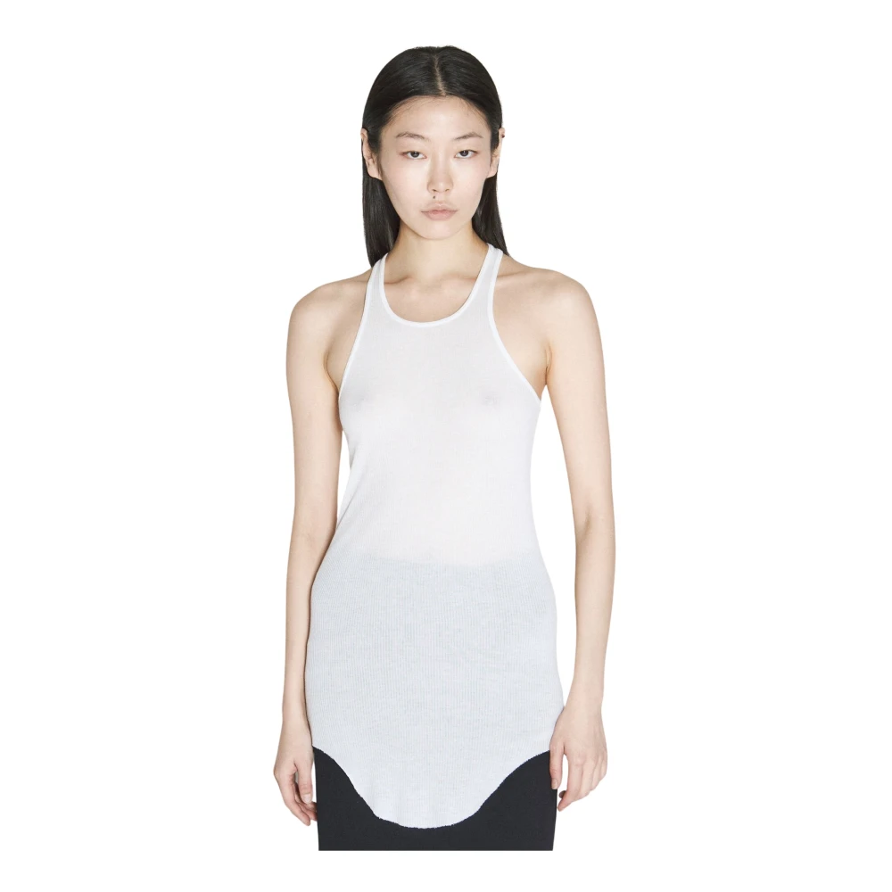 Rick Owens Basic Rib Tank Top White Dames