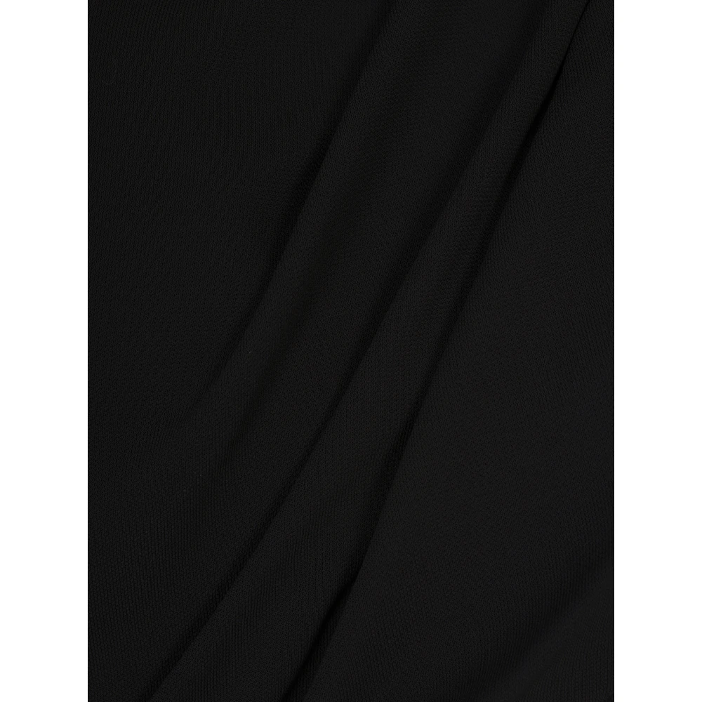 Saint Laurent Zwarte jurk met capuchon en draperie Black Dames
