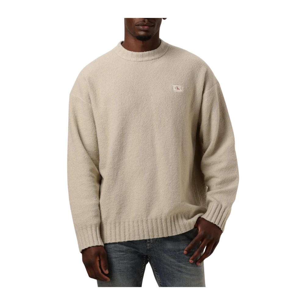 Calvin Klein Beige Boucle Boxy Sweater Beige Heren
