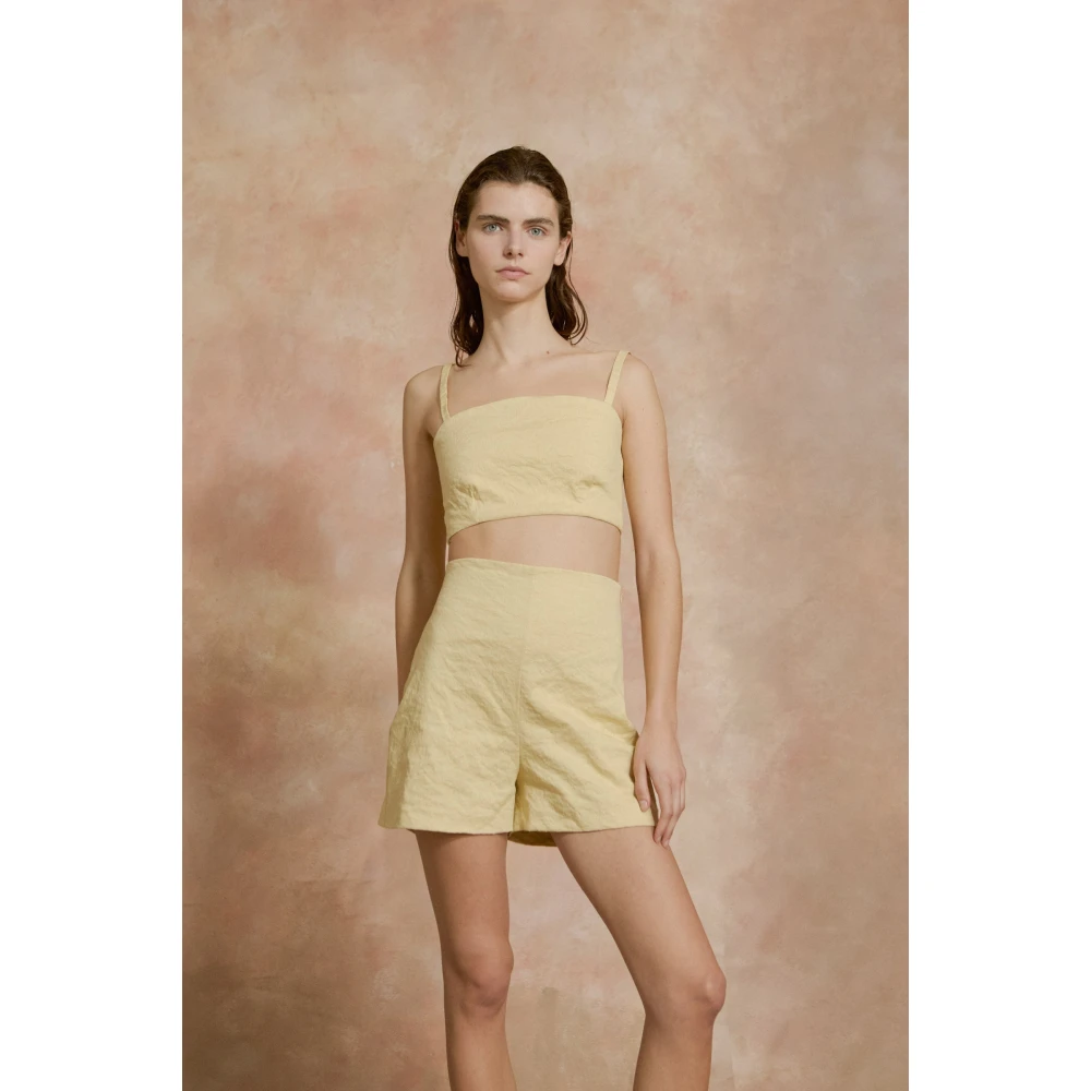Cortana Citroen hoog getailleerde lichtgele shorts Yellow Dames