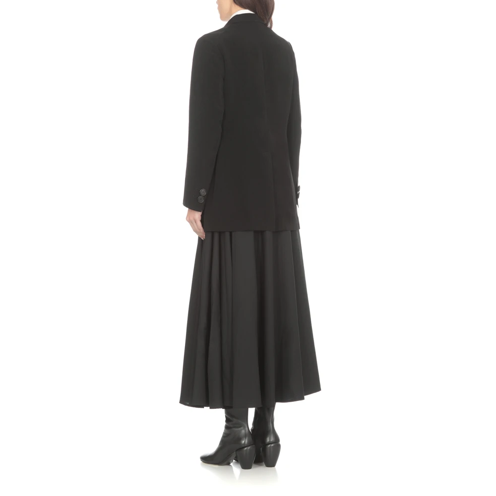 Yohji Yamamoto Zwarte blazer met reverskraag Black Dames