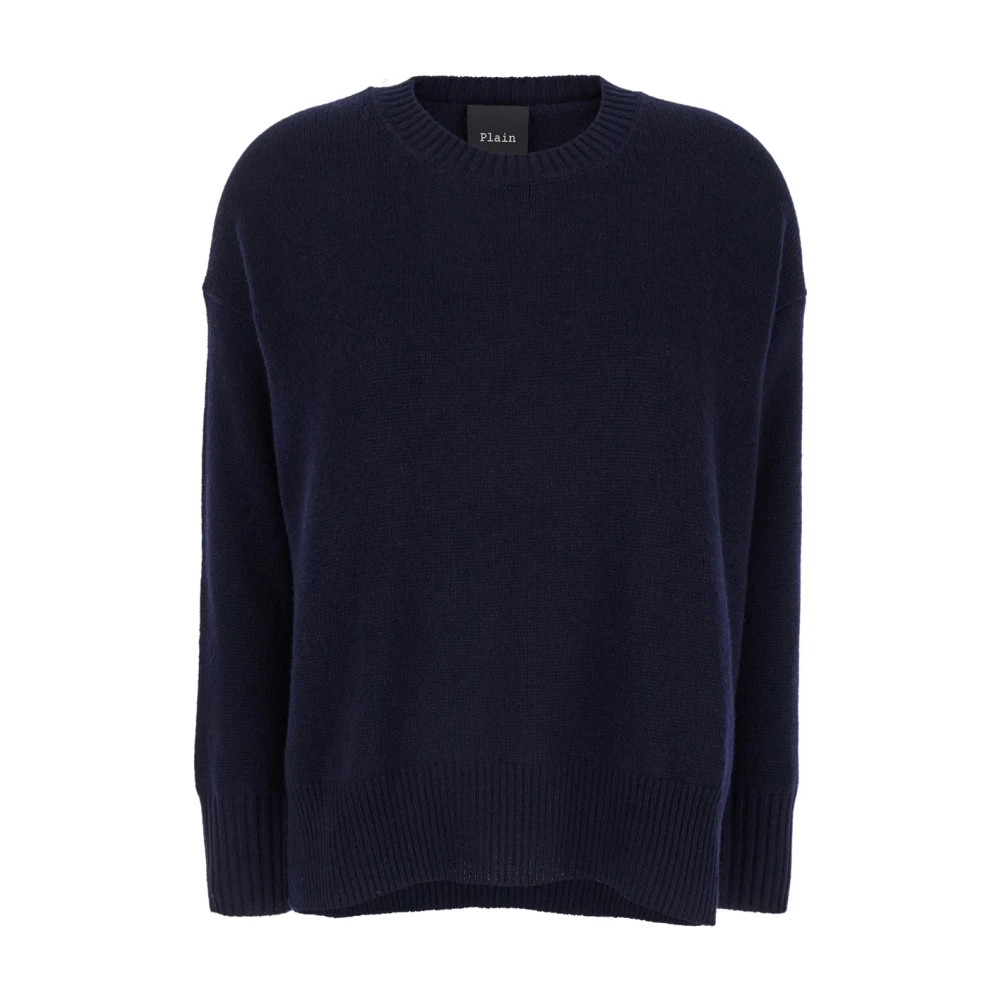 Plain Units Blauwe Crewneck Cashmere Trui Blue Dames
