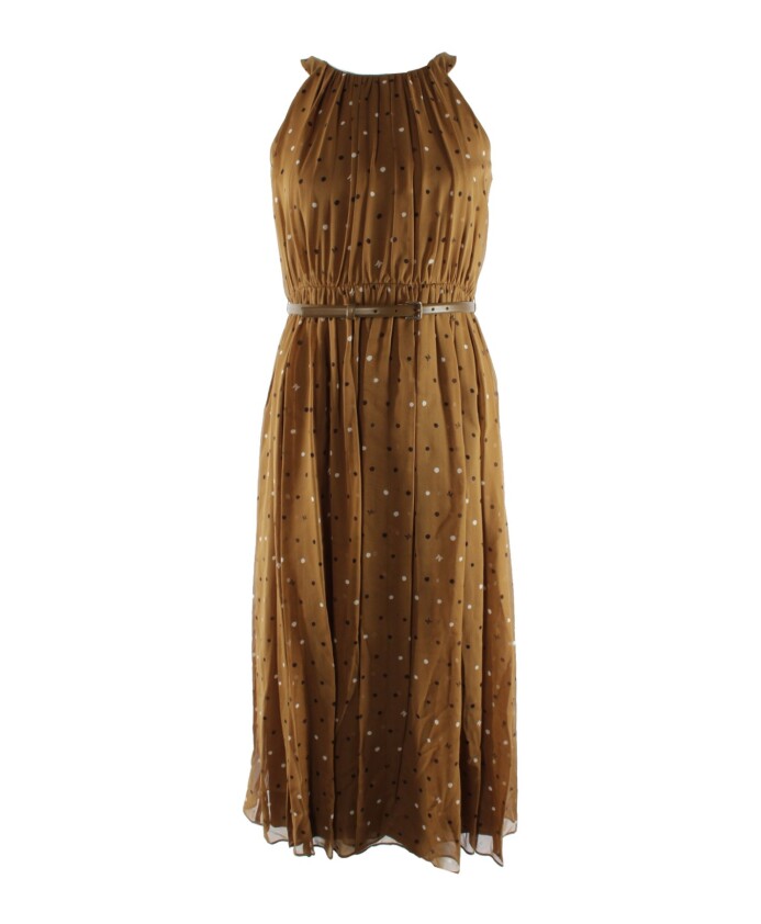 silk-brown-dress-volta-model