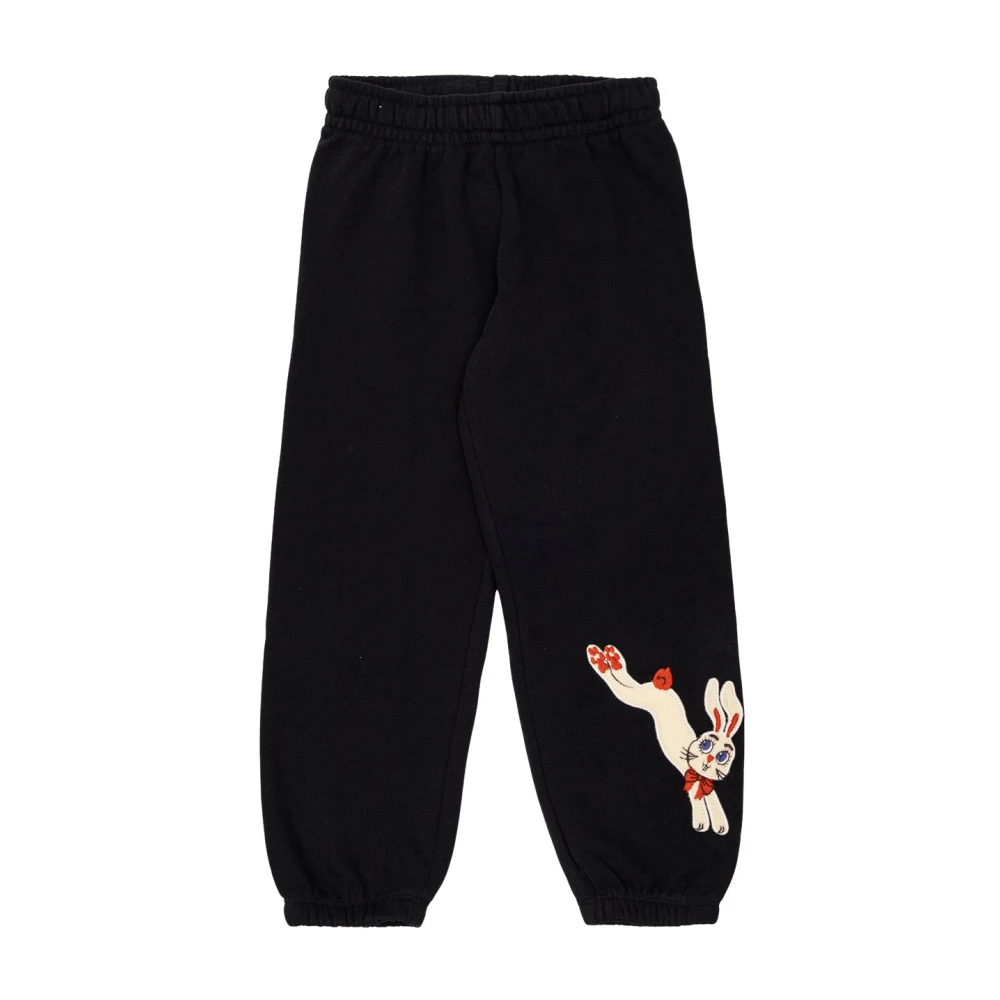 Mini Rodini Joggers With Patch - Unisex - Sweatpants - Black - 6 Y | 116 Cm - Kids