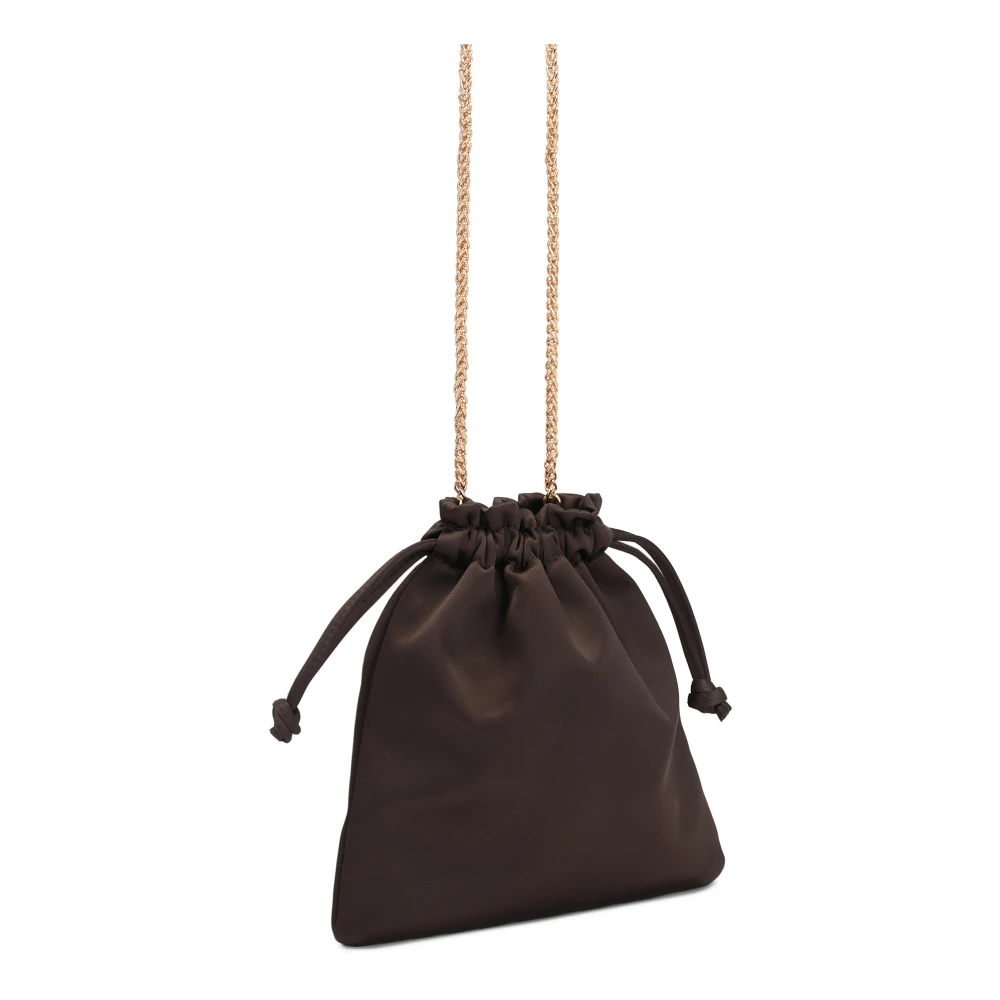 Kazar Donkerbruine tas met satijnen afwerking Brown Dames