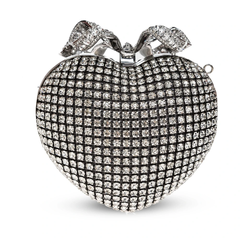 Self Portrait Diamanten Zilveren Clutch Tas Gray Dames