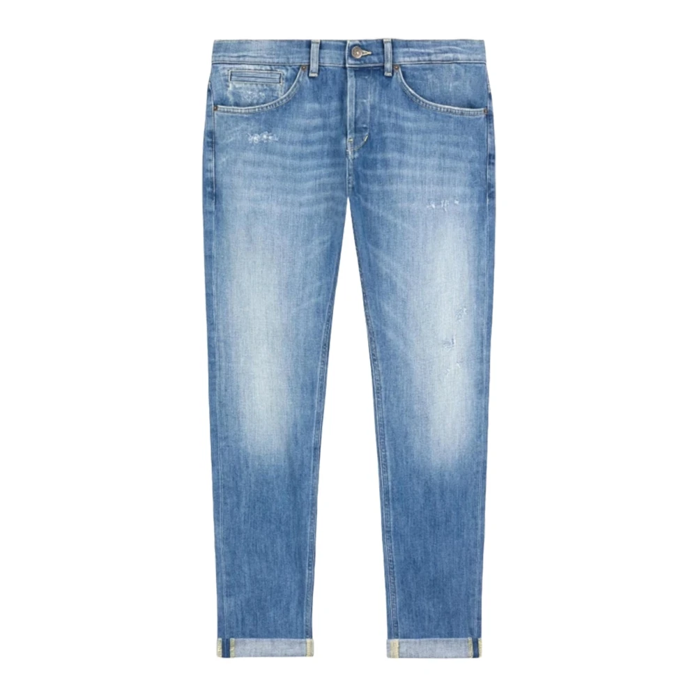 Dondup Italiaanse Jeans met Riemlussen en Opgestikte Manchetten Blue Heren