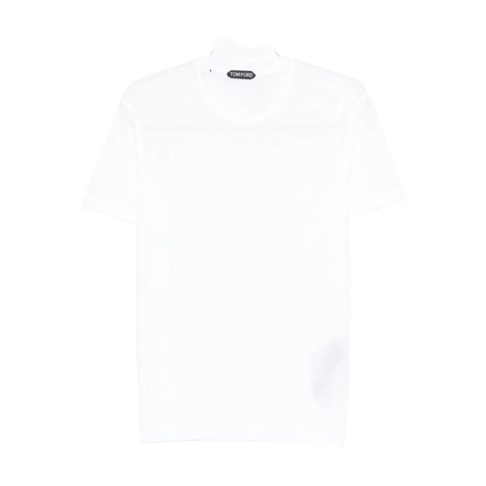 Tom Ford Men's White T-Shirts, L, Lyocell Cotton Crew Neck T-Shirt