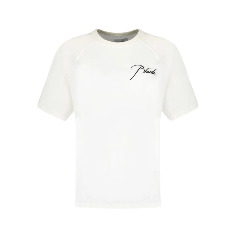Rhude, T-Shirts, male, White, S, White Cotton Raglan T-Shirt