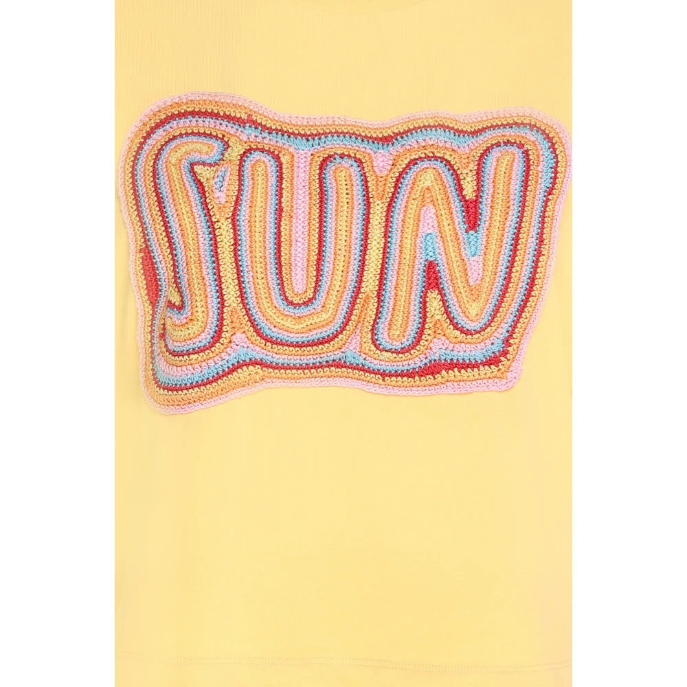 SPORTMAX Gele Print T-Shirt Yellow Dames