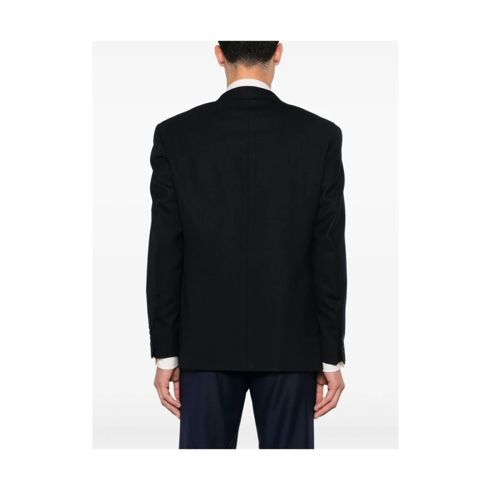 Canali Navy Blauw Wollen Jas Blue Heren