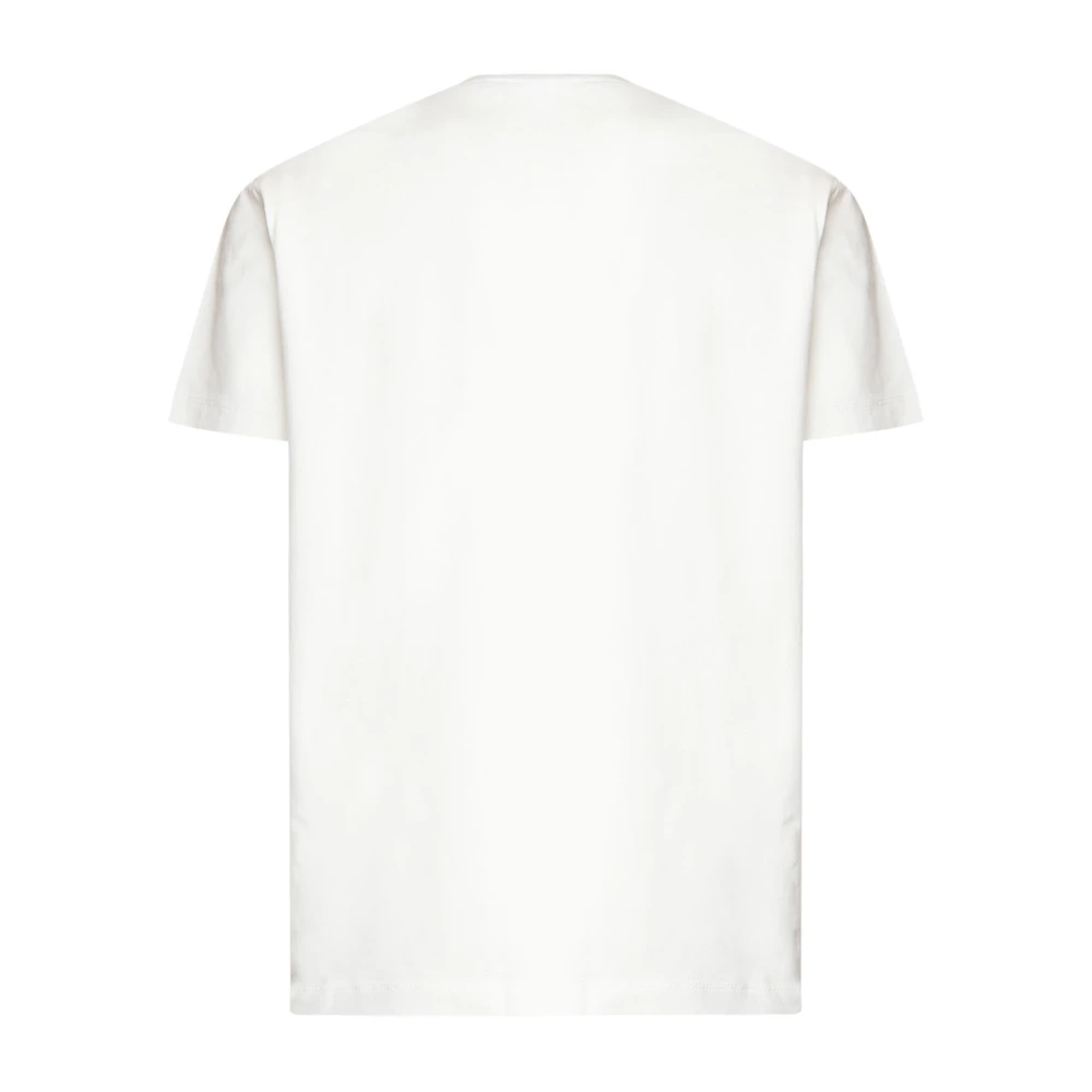 Dsquared2 Witte Ribgebreide Crewneck T-shirts en Polos White Heren