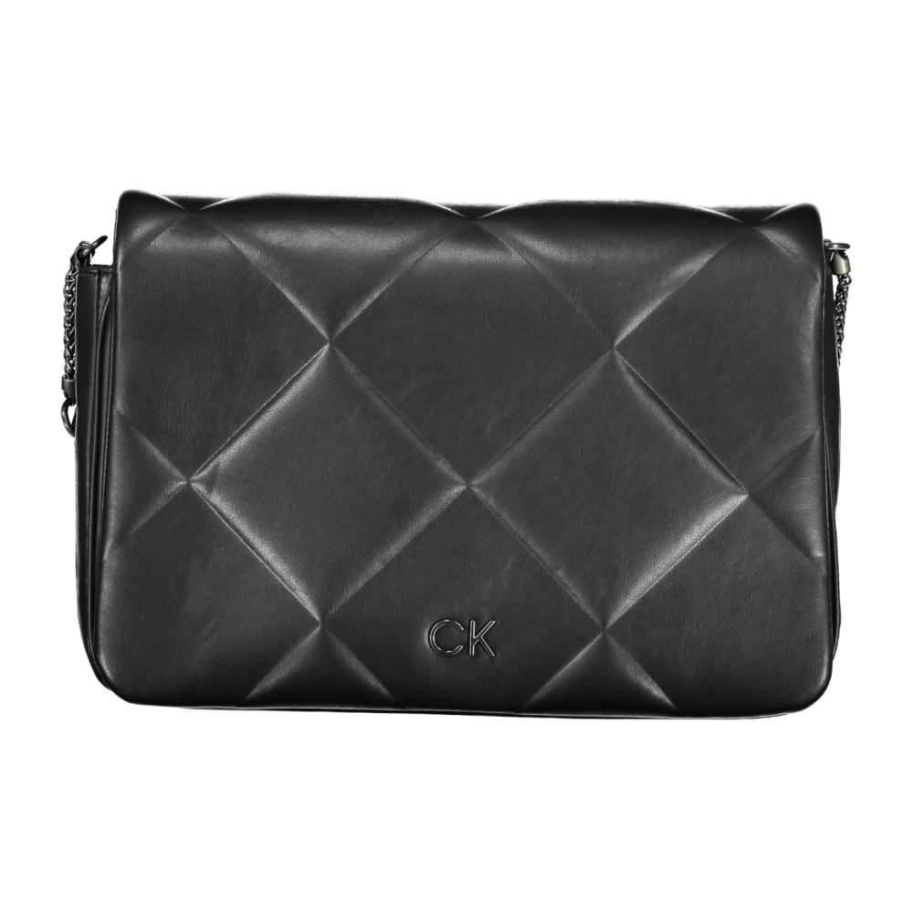 Calvin Klein Zwarte Schoudertas met Kettingband Black Dames