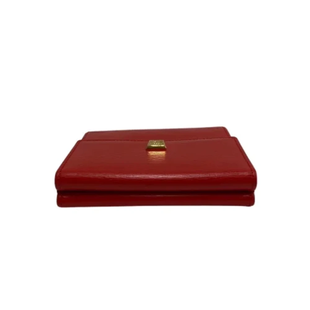 Dior Vintage Pre-owned Leather wallets Red Dames