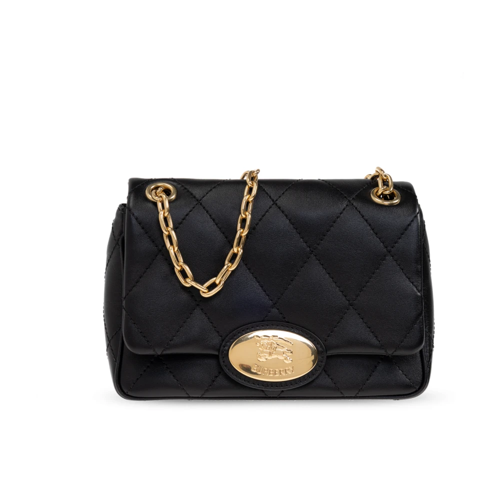 Burberry Vrouw Zwart Tassen Dames, One Size, Leer, Schoudertas