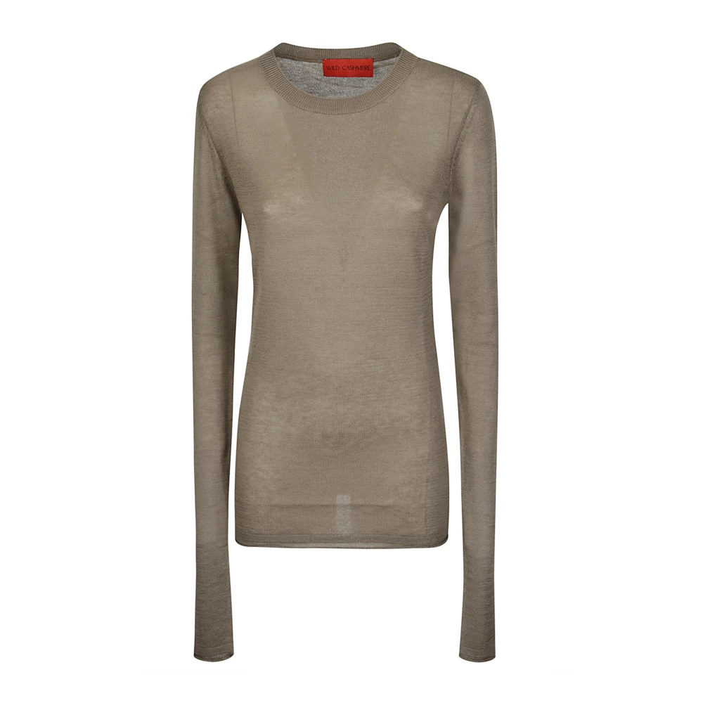 Wild Cashmere Extra Lange Mouw G Hals Trui Beige Dames