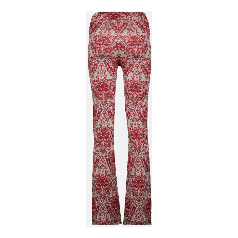 Paco Rabanne Rode Gedrukte Slim Broek Lente-Zomer 2025 Red Dames