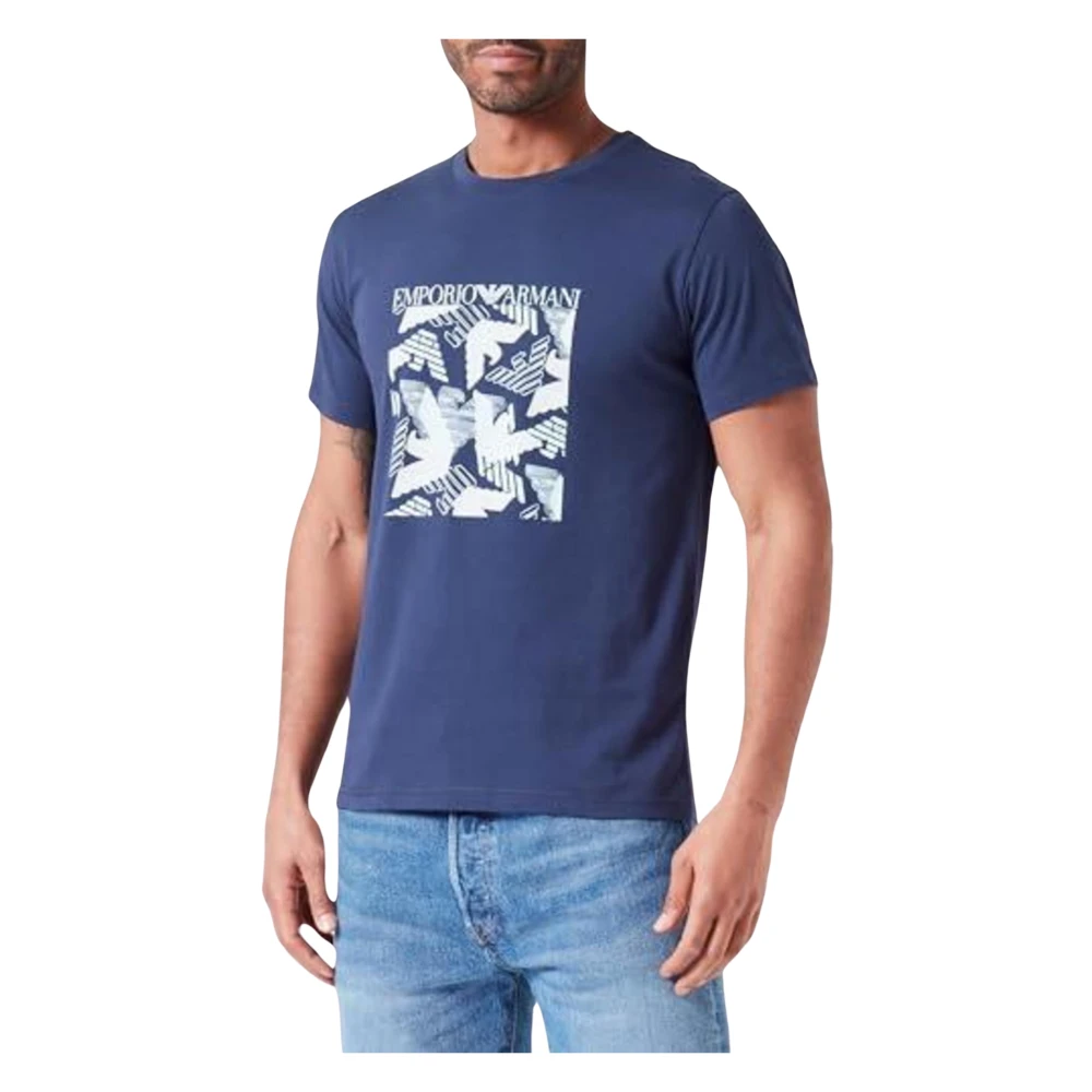 Emporio Armani Heren T-shirt Lente Zomer Collectie Blue Heren