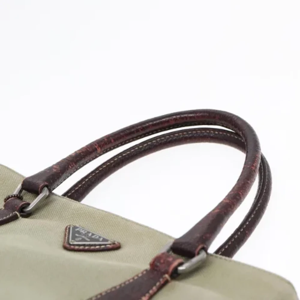 Prada Vintage Pre-owned Canvas handbags Green Dames