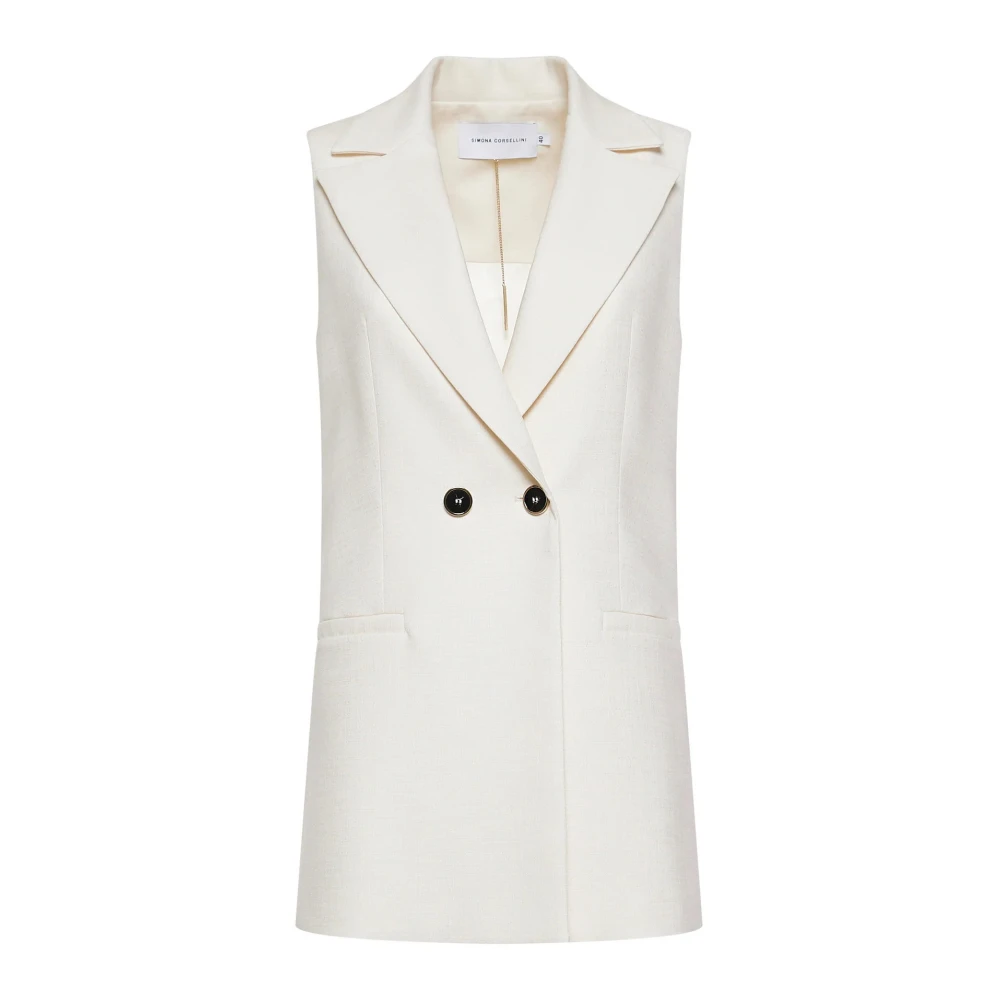 Simona Corsellini Luxe Tramato Tailleur Kunst White Dames