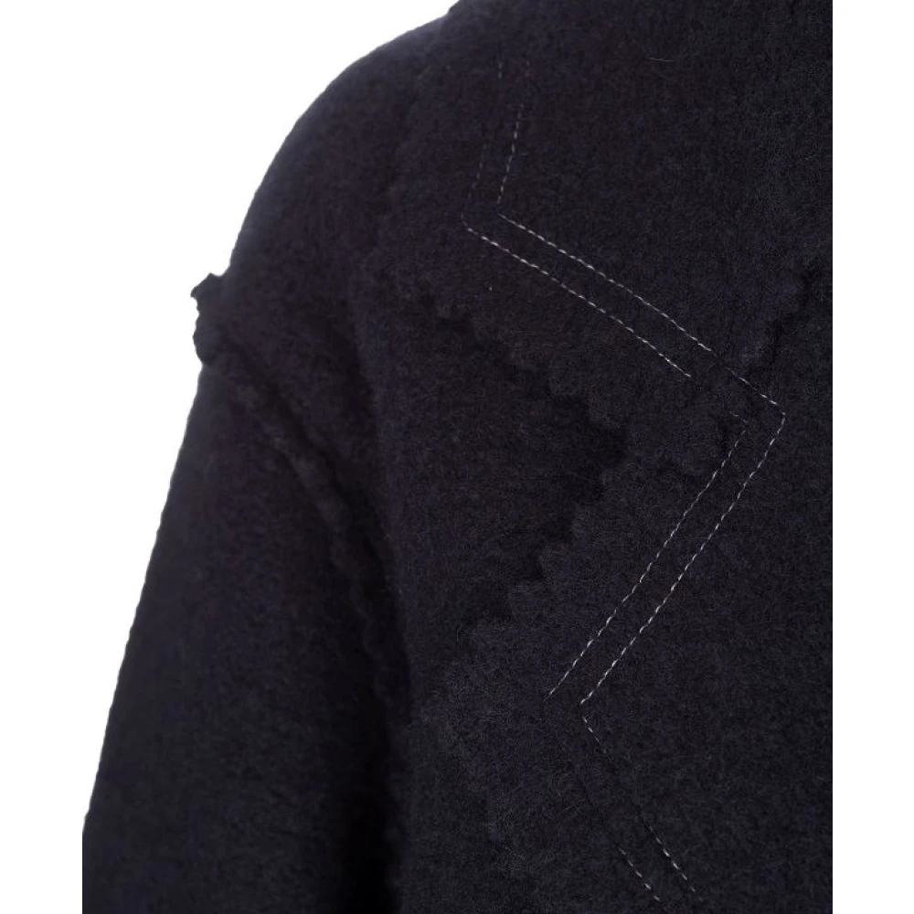 Max Mara Blauwe Wol Kasjmier Zigzag Jas Blue Dames