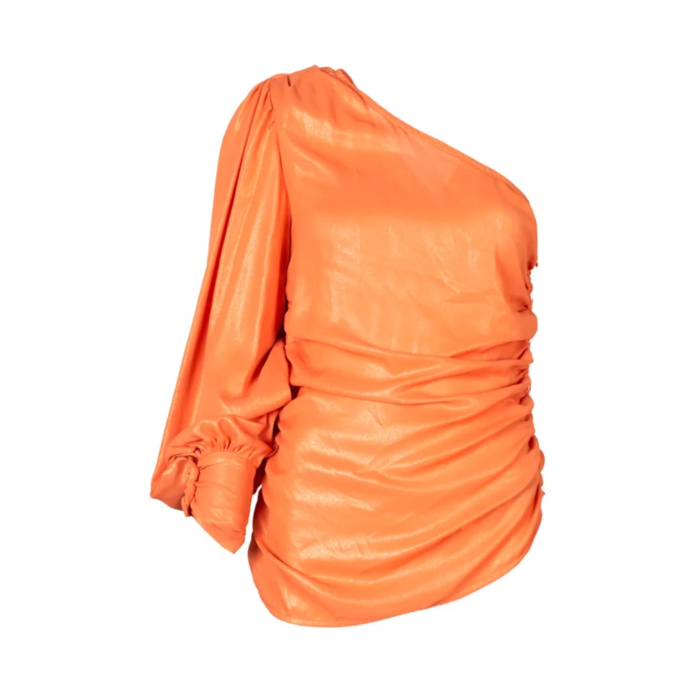 Pinko Gelamineerde Oranje Blouse T-shirt Top Orange Dames