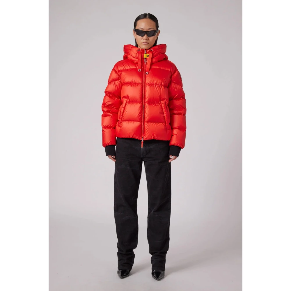 Parajumpers Korte rode donsjack met capuchon Red Dames