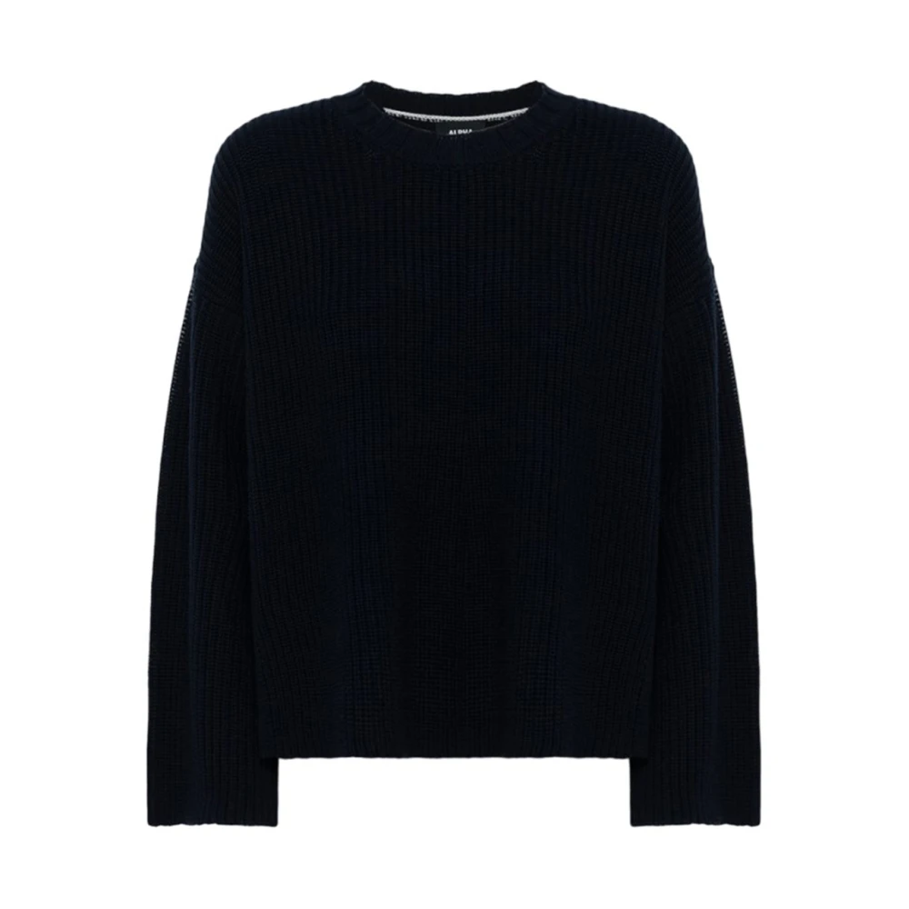 Alpha Studio Blauwe Nacht Geribbelde Trui Blue Dames