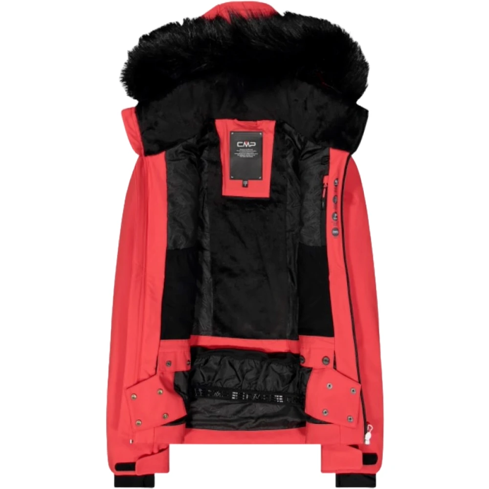 CMP Rode Winterjas met Nepbont Red Dames