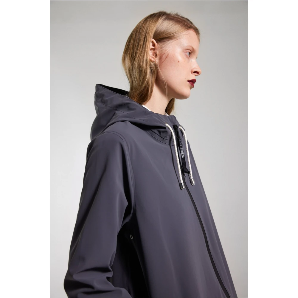Stutterheim Lichtgewicht Matte Rits Regenjas Blue Dames