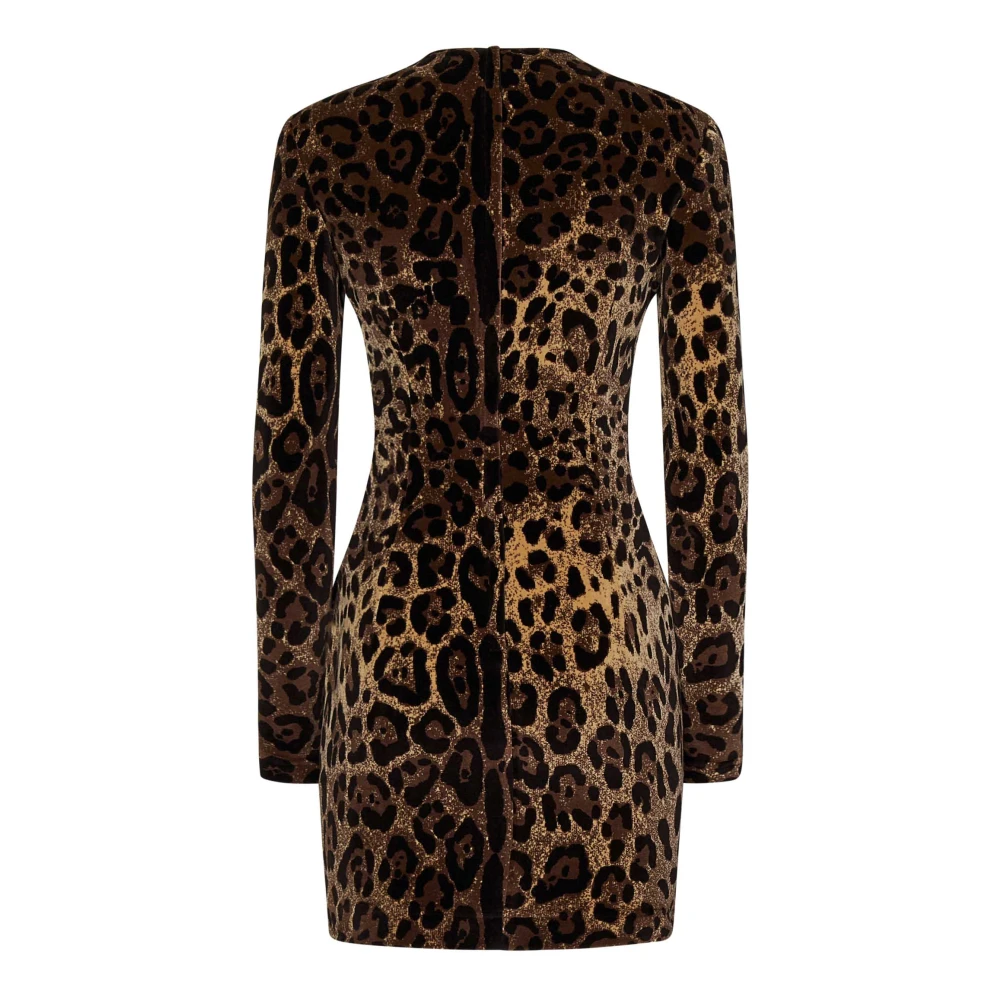 Dolce & Gabbana Bruine Luipaardprint Jurk Brown Dames