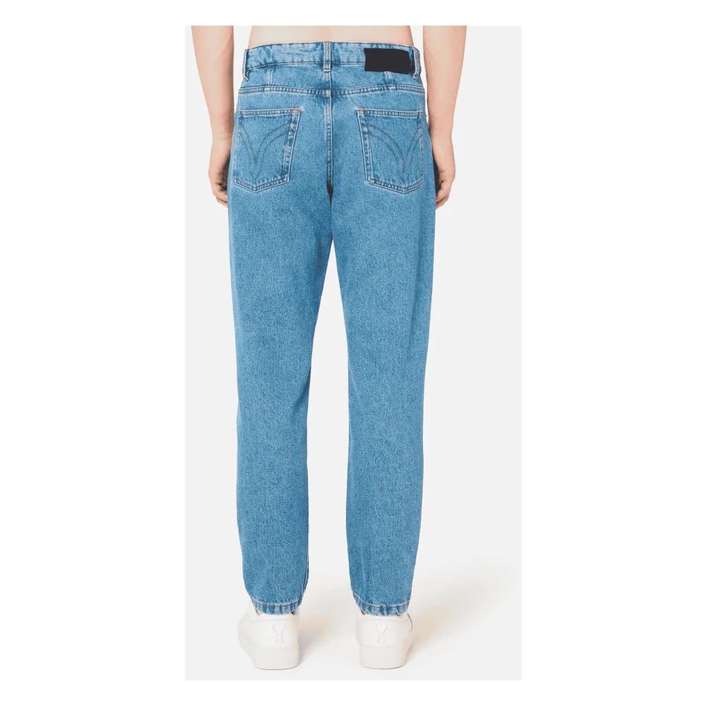 Ami Paris Indigo Denim Tapered Wortelbeen Jeans Blue Heren