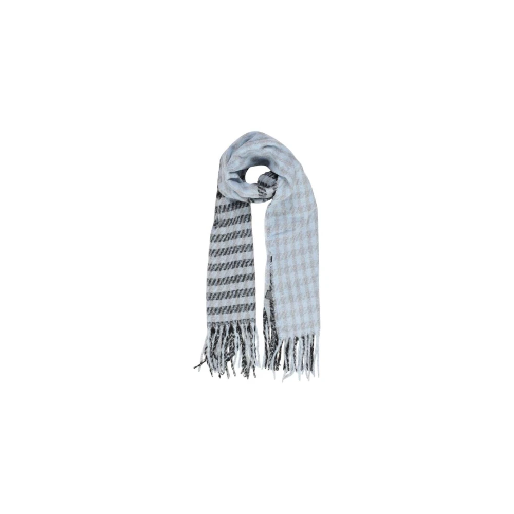 Only Women's Blue Scarves, One Size, Houndstooth Stripe Scarf