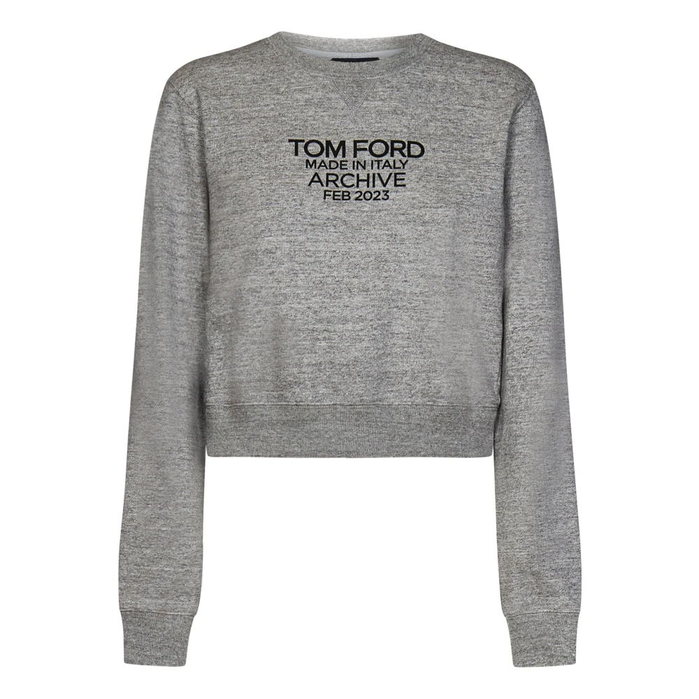 Tom Ford Grijze Trui met Ribdetails Gray Dames