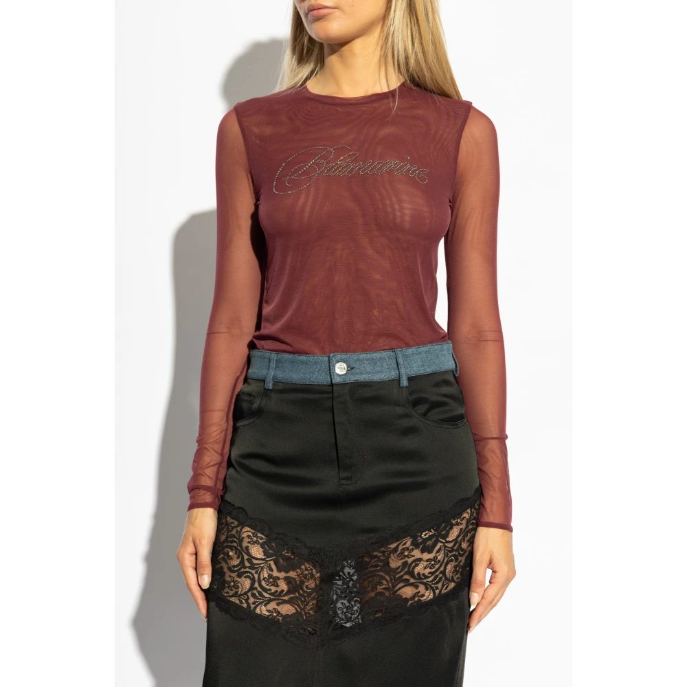 Blumarine Top met logo Red Dames