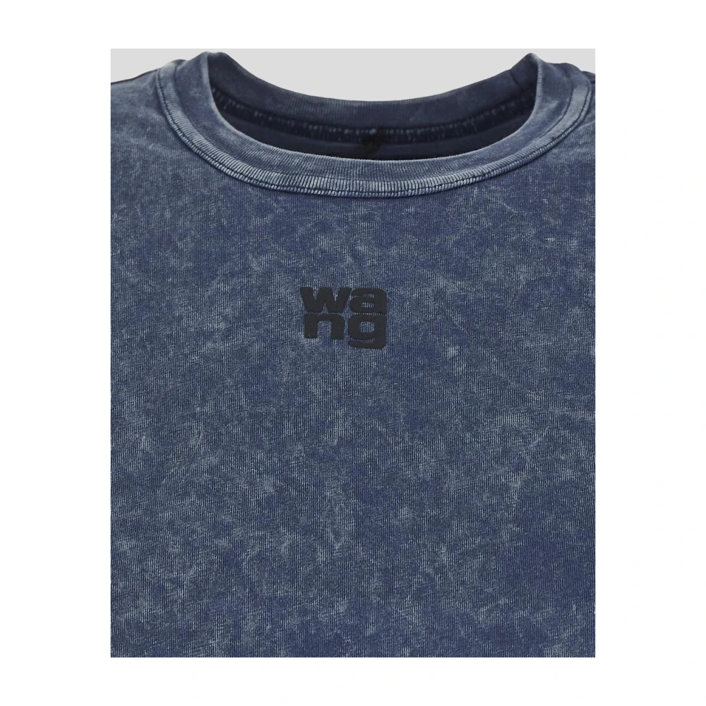 T by Alexander Wang Katoenen Tee Essential T-Shirt Blue Dames