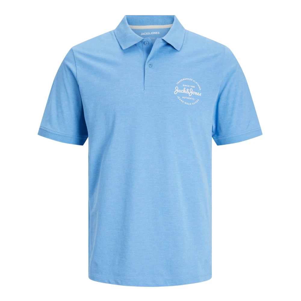 Jack & jones Bos Logo Print Polo Shirt Blue Heren