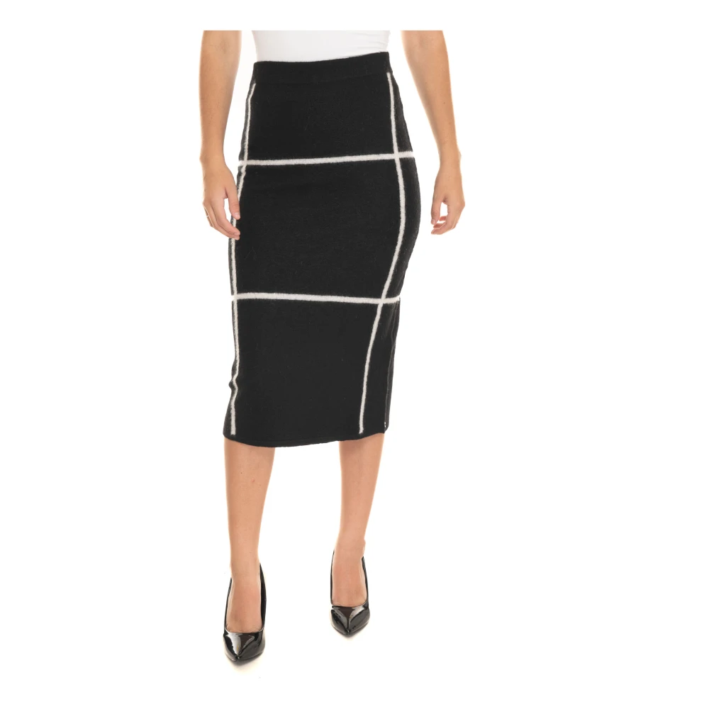 Pennyblack Geometrische Fantasie Wollen Tube Rok Black Dames