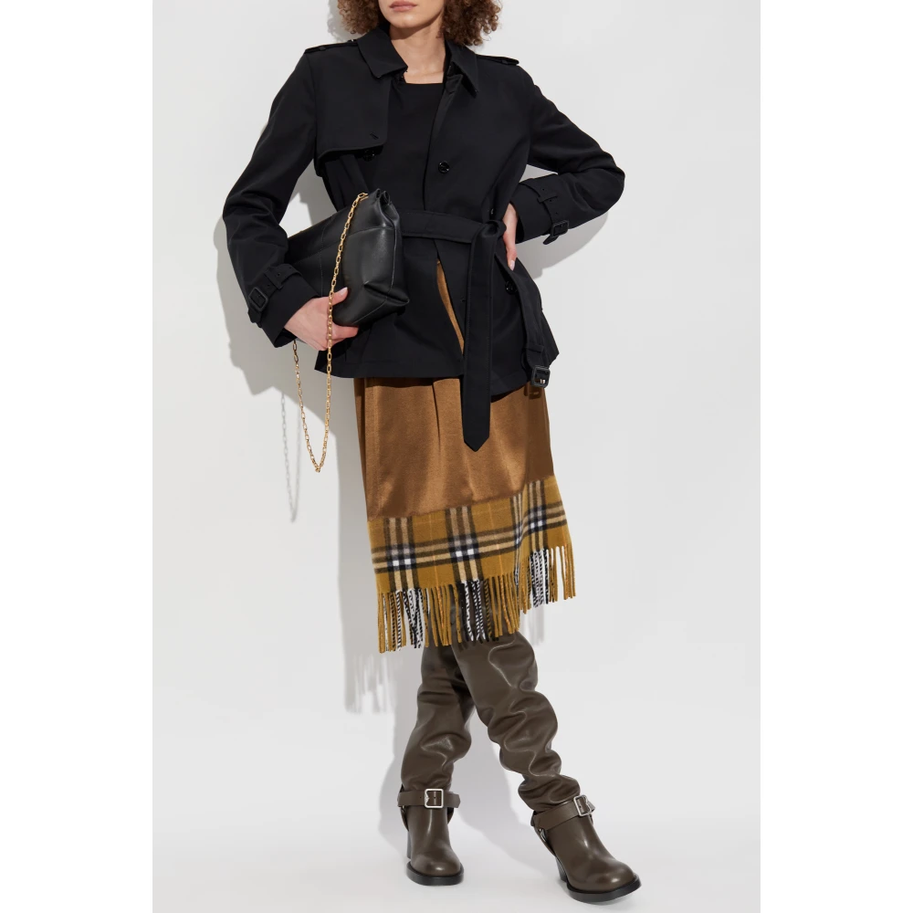 Burberry Korte trenchcoat met riem Black Dames