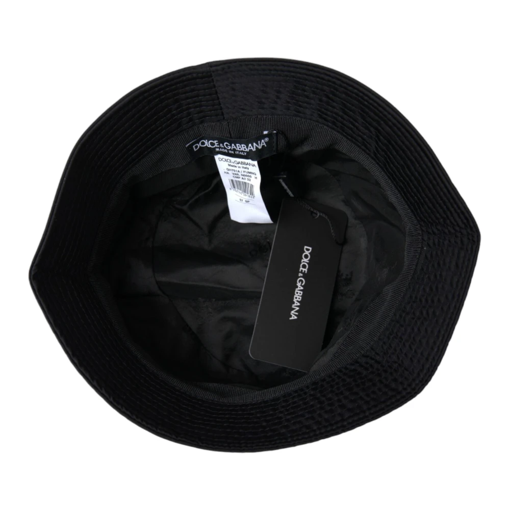 Dolce & Gabbana Zwarte brede rand emmer hoed mannen Black Heren