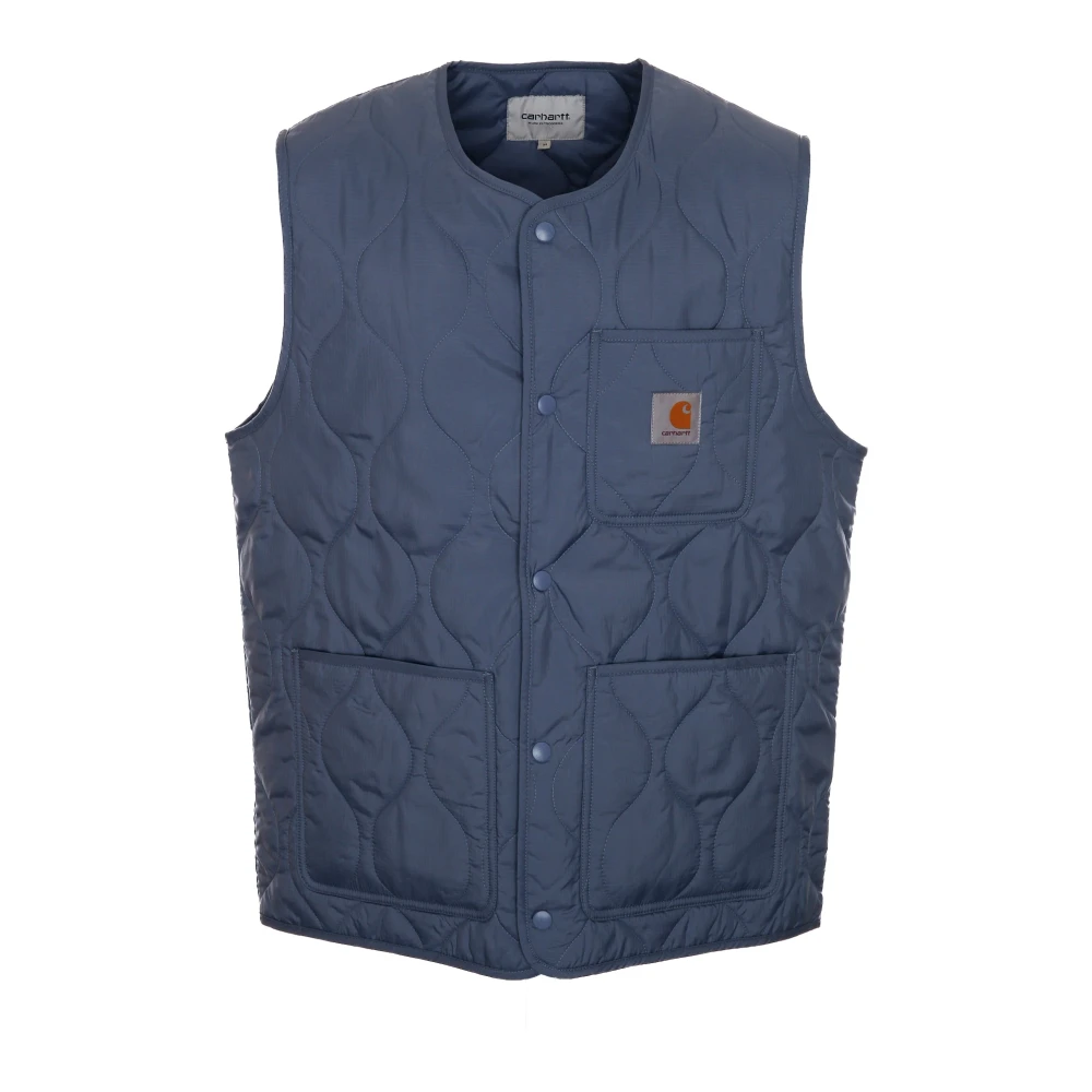Carhartt WIP Gerecycled Polyester Uien Gewatteerd Vest Blue Heren