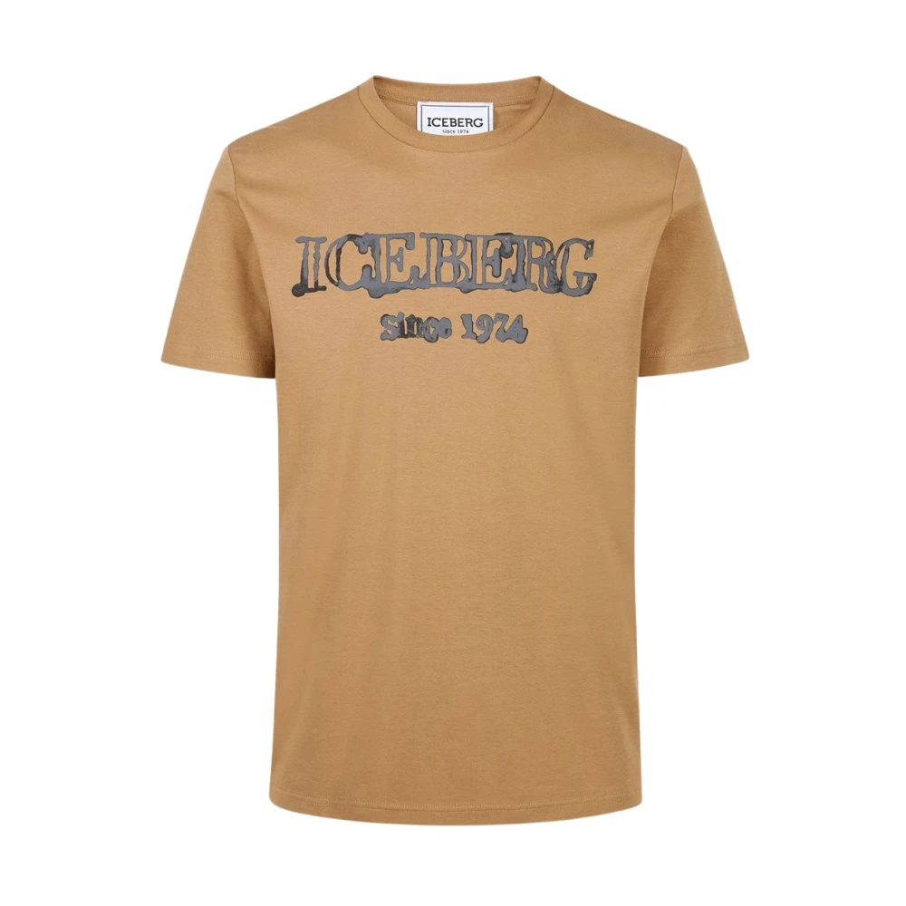 Iceberg Watery-stijl Logo T-shirt Brown Heren