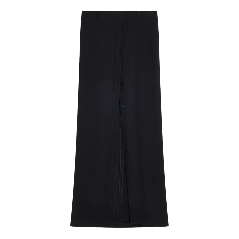 Semicouture Black Lace Cady Skirt With Slit - Female - Maxi Skirts - S - Skirts