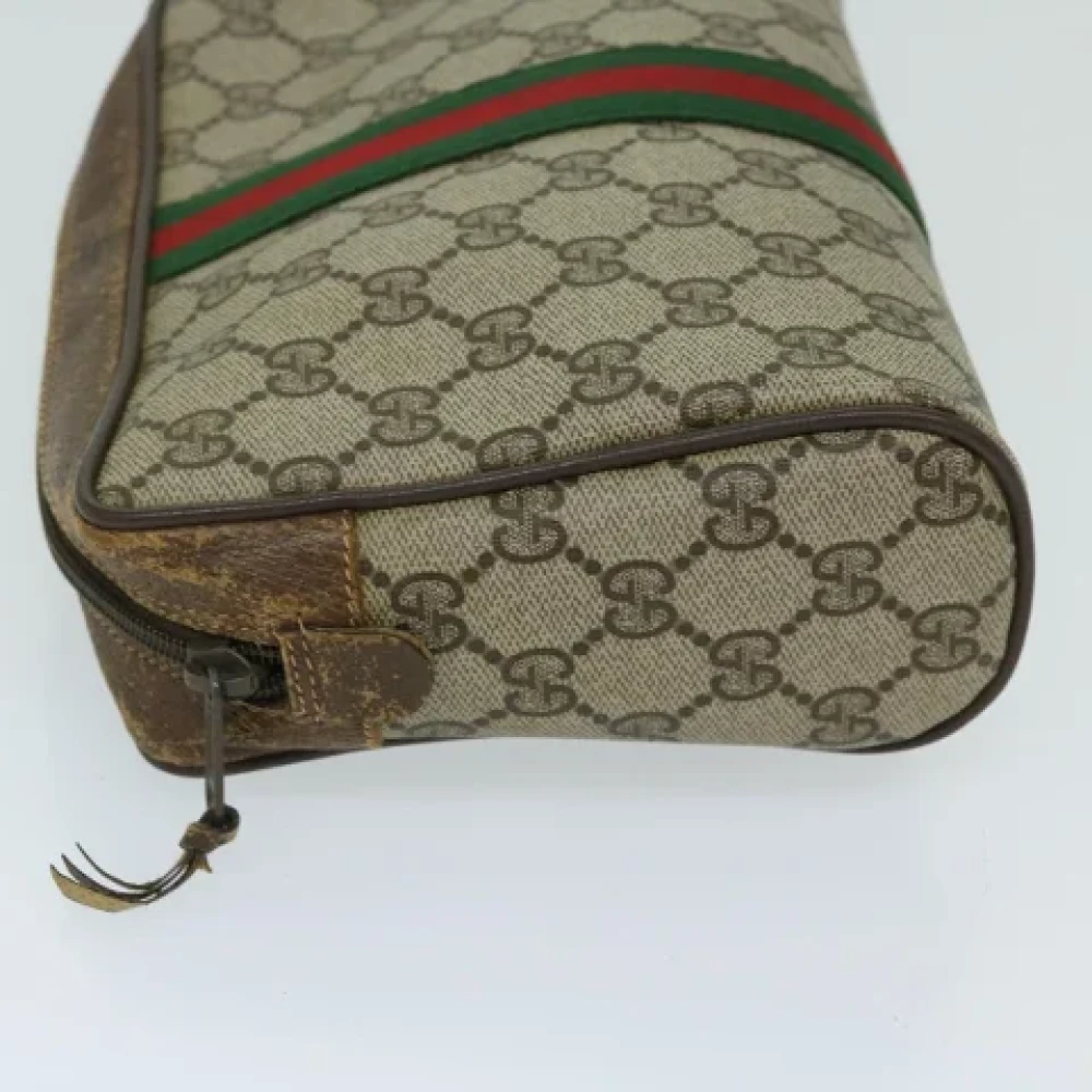 Gucci Vintage Pre-owned Leather clutches Beige Dames