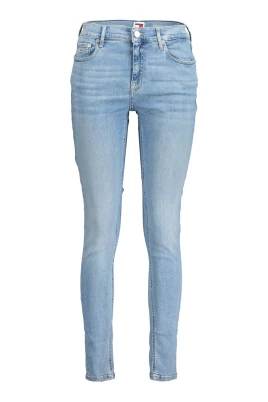 Blå Denim Skinny Jeans med Tvättad Effekt