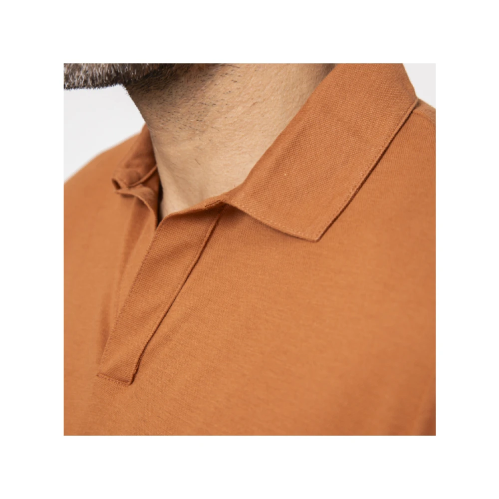 Gran Sasso Terracotta Skipper Kraag Polo Shirt Brown Heren